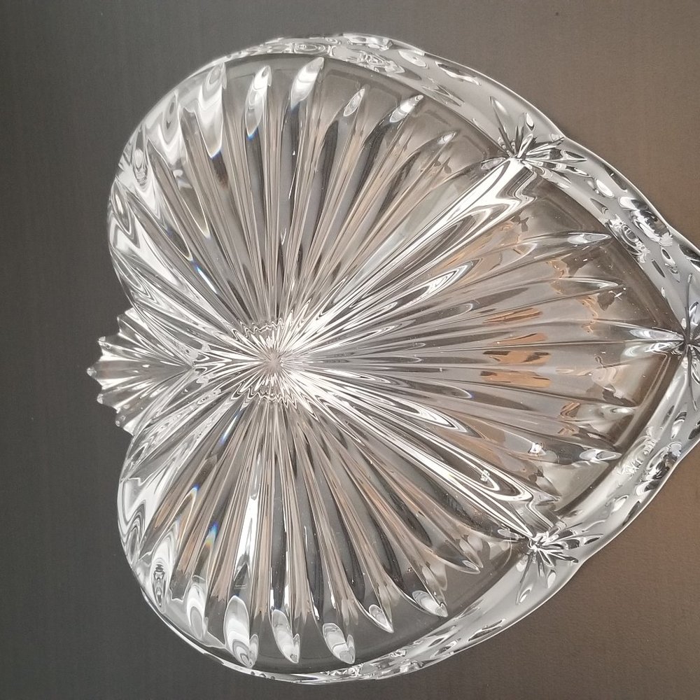Bleikristall Crystal Divided Heart-Shaped Frosted & Clear Dish - Picture 3 of 6